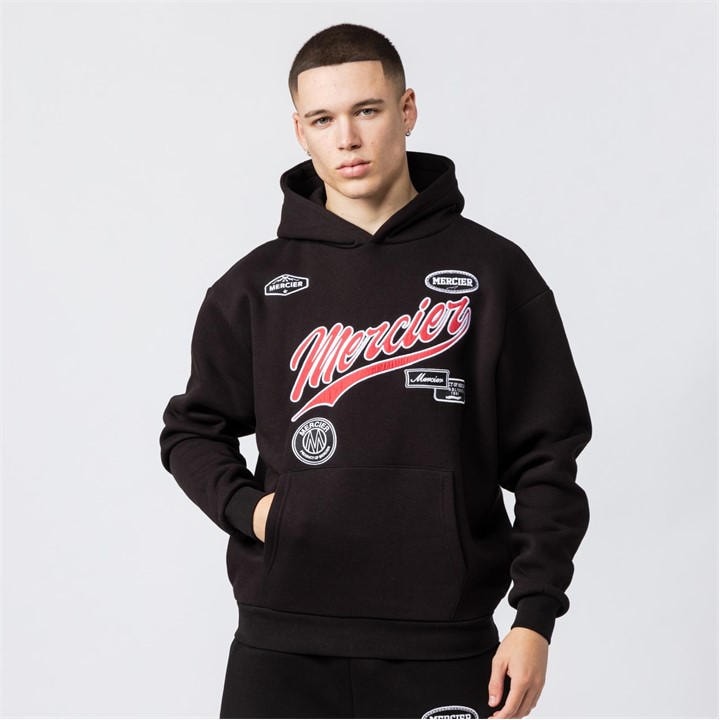 Mercier Men's Black Teams Hoodie in Size M, Sports Direct