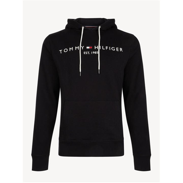 Tommy Hilfiger Men's Black Logo Hoodie in Size L, Sports Direct