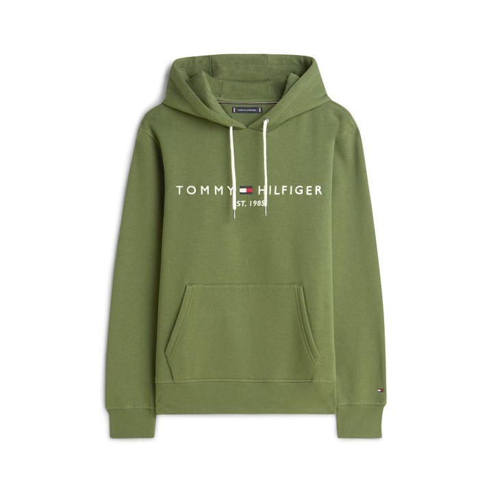 Tommy Hilfiger Men's Green Logo Hoodie in Size L, Sports Direct