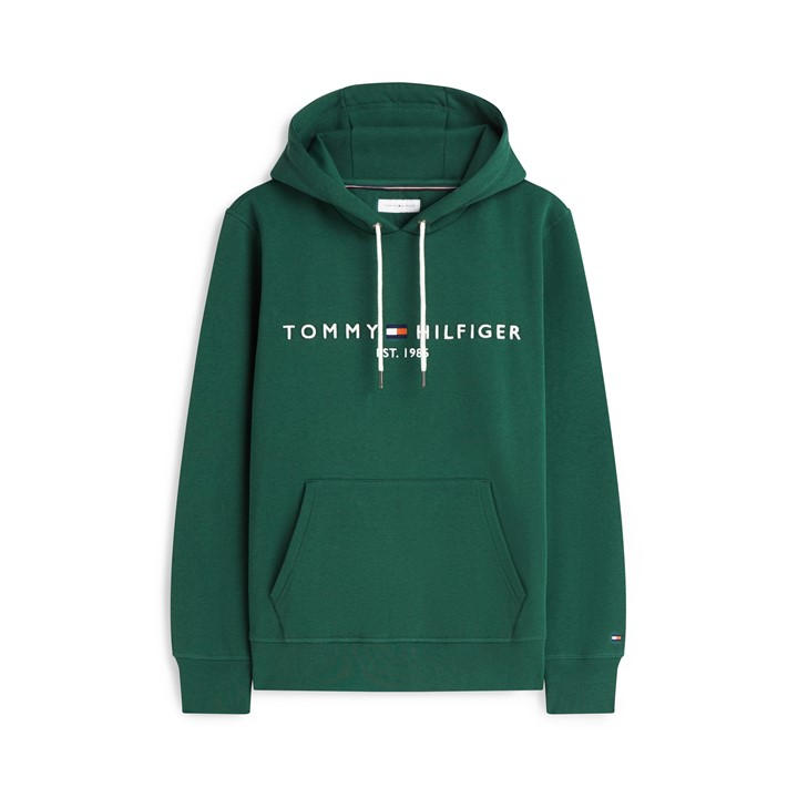 Tommy Hilfiger Men's Green Logo Hoodie in Size 2XL, Sports Direct