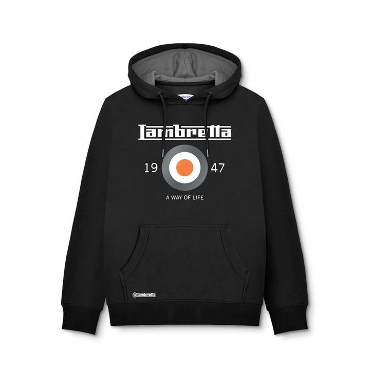 Lambretta Men's Black Target Hoodie in Size 2XL, Sports Direct