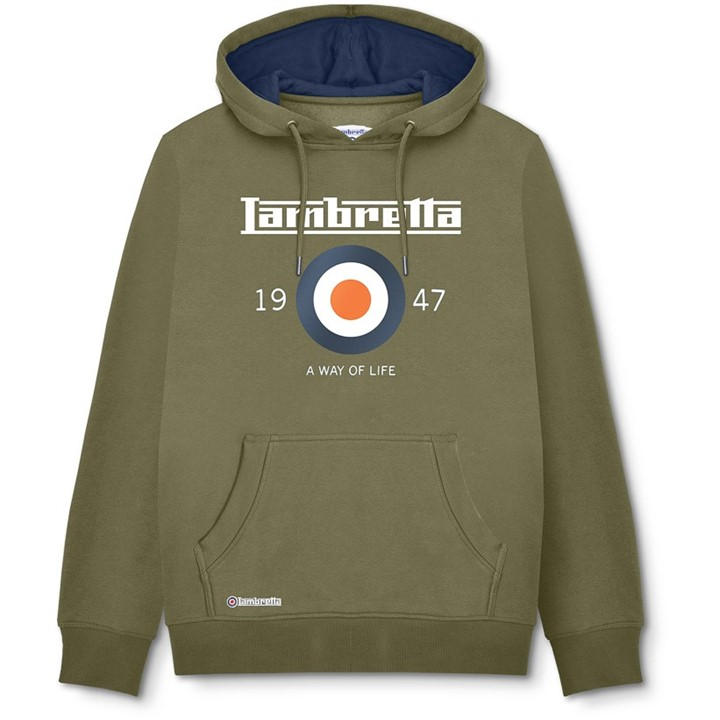 Lambretta Men's Green Target Hoodie in Size 4XL, Sports Direct