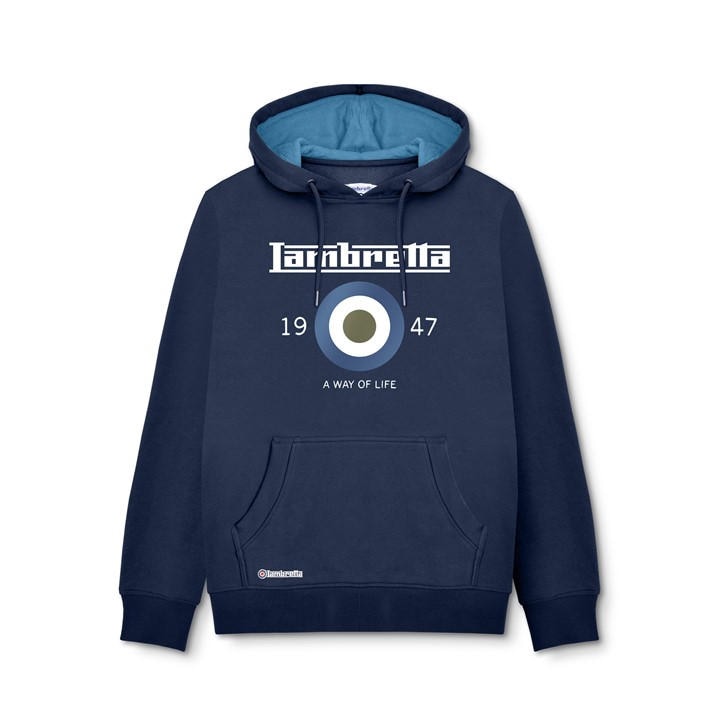 Lambretta Men's Blue Target Hoodie in Size 2XL, Sports Direct