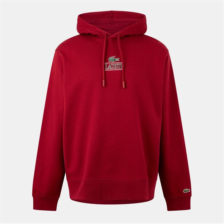 Lacoste Men' Red Logo Hoodie in Size S, Sports Direct