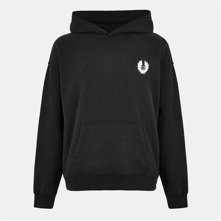 Belstaff Men' Black Pull Over Hoodie in Size S, Sports Direct
