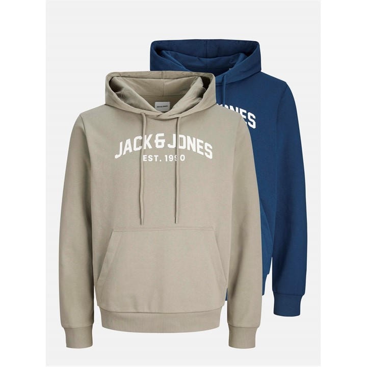 Jack And Jones Men' Blue Arched Logo 2 Pack Hoodie in Size S, Sports Direct