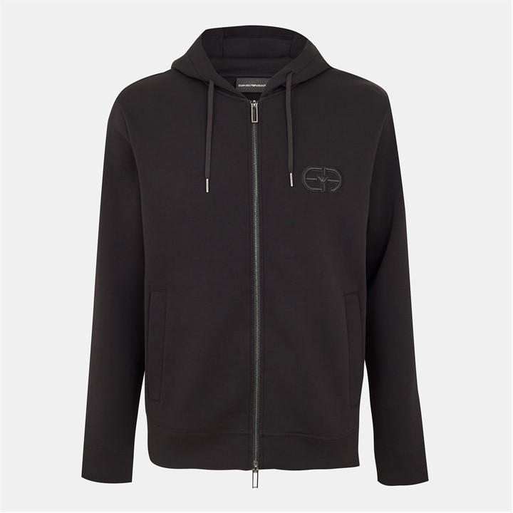 Emporio Armani Men's Black Zip Hoodie in Size XL, Sports Direct