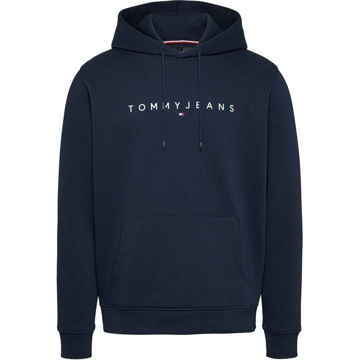 Tommy Jeans Men's Linear Logo Pull Over Hoodie - Dk Night Navy - L - Image 3