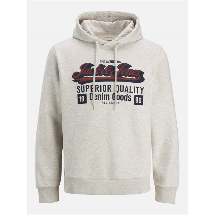 Jack And Jones Men's White Colour Logo Hoodie in Size L, Sports Direct