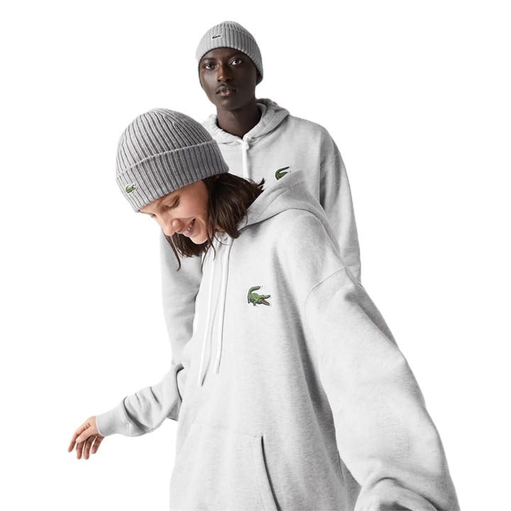 Lacoste Men' Grey Logo Pull Over Hoodie in Size S, Sports Direct