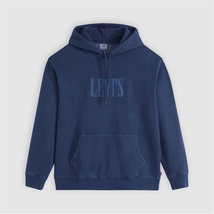 Levis Men's Blue Graphic Relaxed Fit Hoodie in Size L, Sports Direct