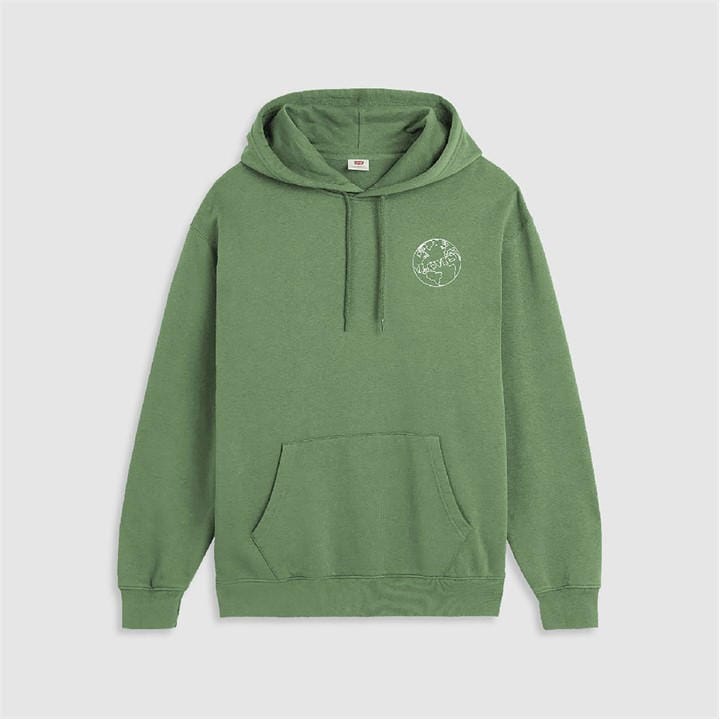 Levis Men's Green Graphic Relaxed Hoodie in Size XL, Sports Direct