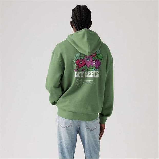 Off Beet Wreath - Levis - Men's Graphic Relaxed Hoodie