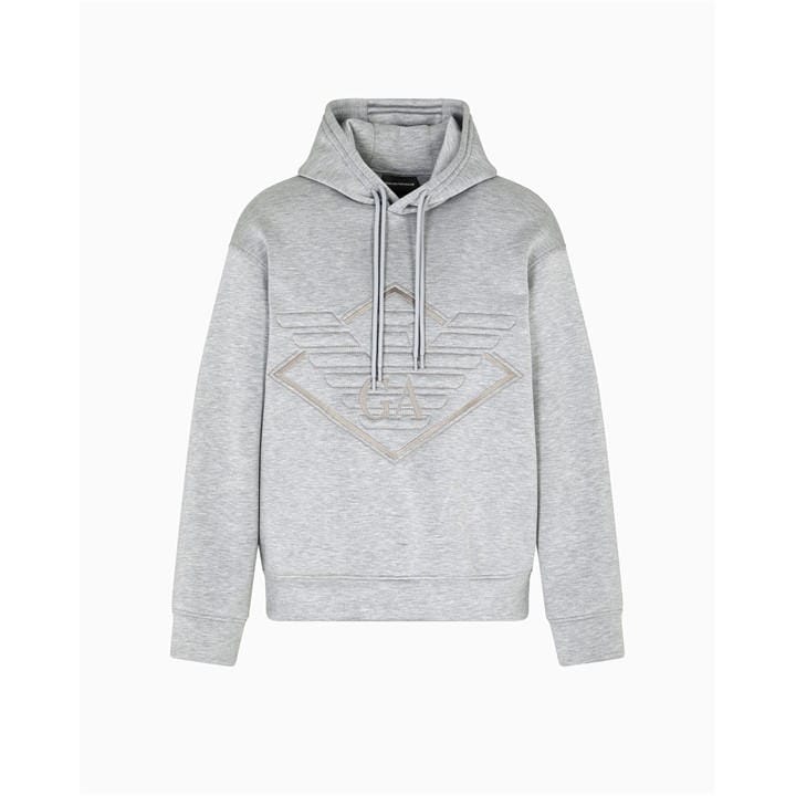 Emporio Armani Men's Grey Large Eagle Hoodie in Size XL, Sports Direct