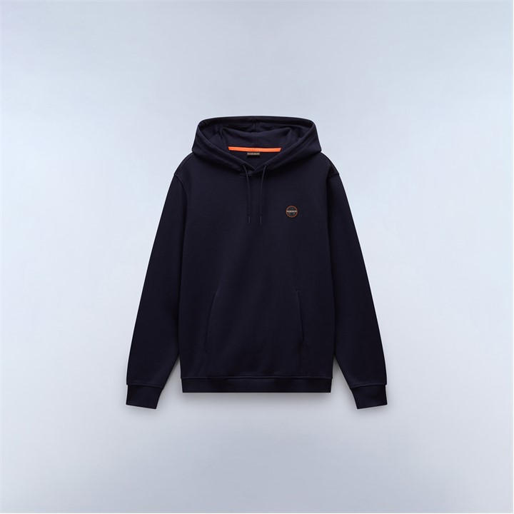 Napapijri Men's Blue Badge Hoodie in Size M, Sports Direct