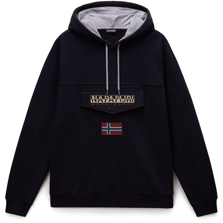 Napapijri Men's Black Napa Burgee Pull Over Hoodie in Size L, Sports Direct