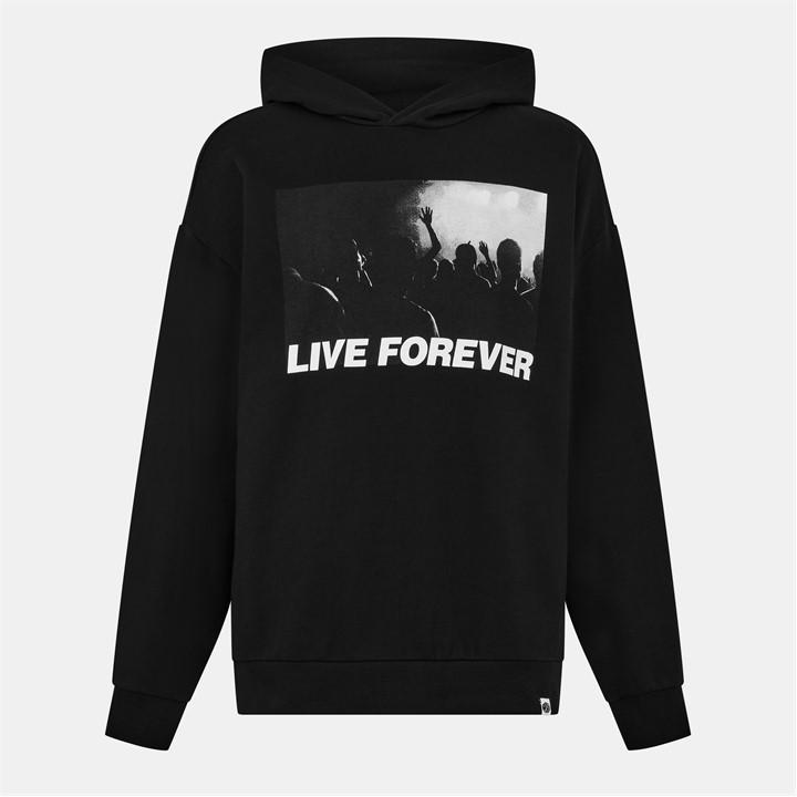 Pretty Green Men's Black Pg Live Forever Hoodie in Size XL, Sports Direct