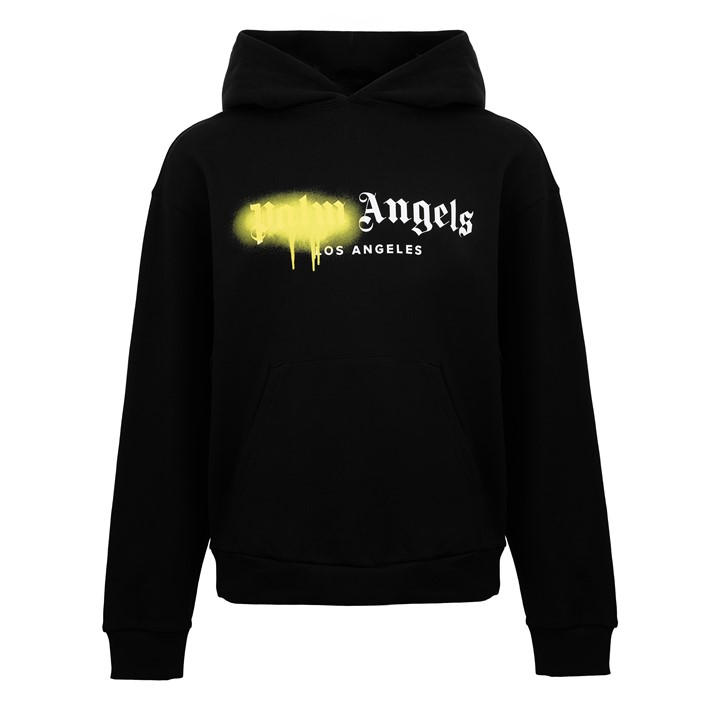 Palm Angels Men's Black Spray Pull Over Hoodie in Size 2XL, Sports Direct