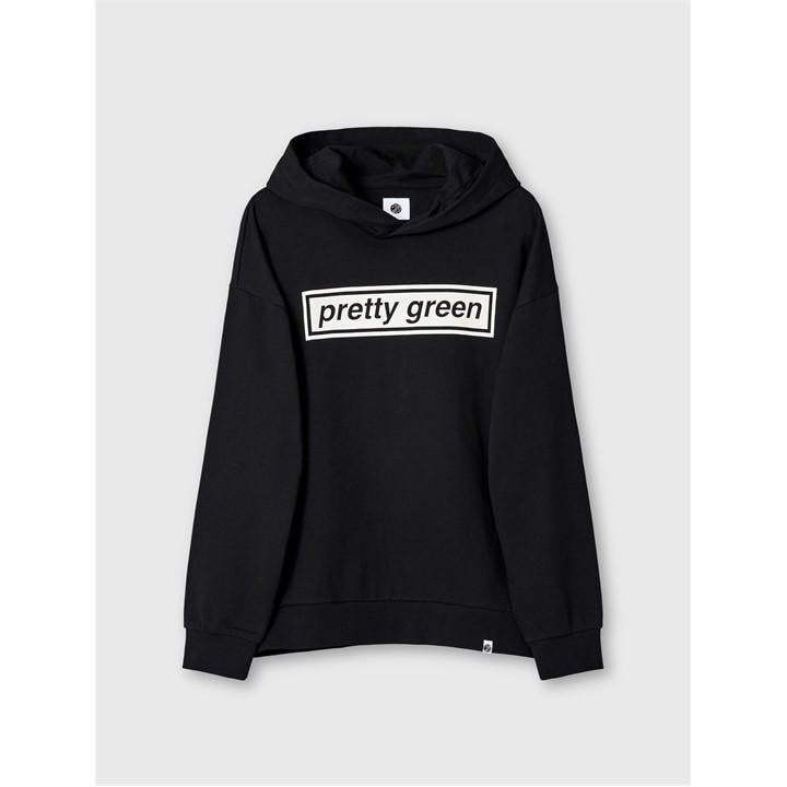 Pretty Green Men's Black Box Print Hoodie in Size XL, Sports Direct