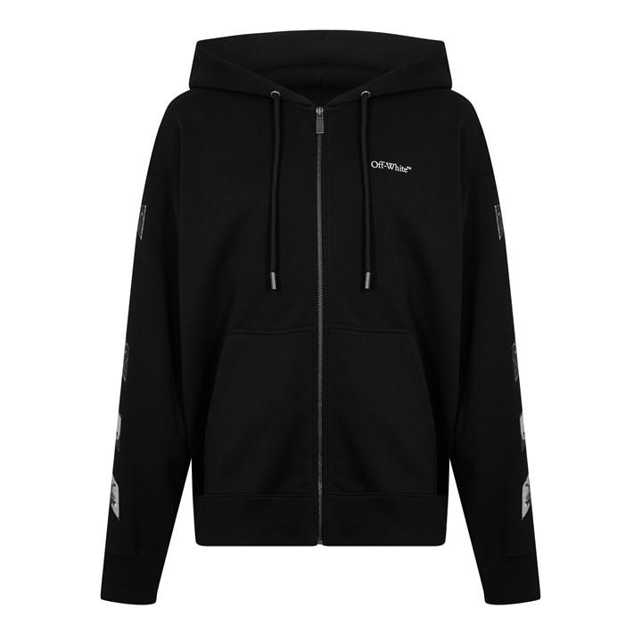 Off White Men's Black Metal Arrow Zip Hoodie in Size L, Sports Direct