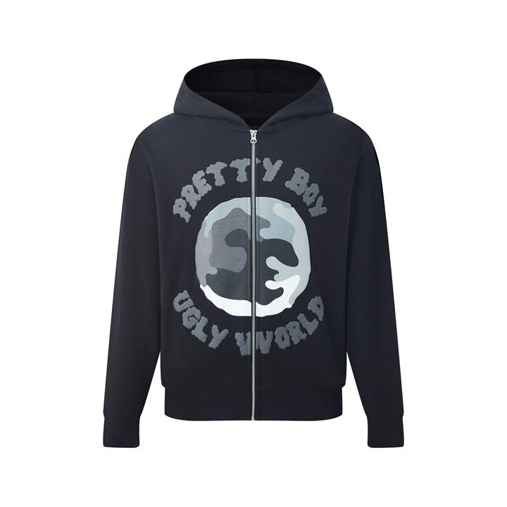 Pretty Boy Ugly World Men's Black Pbuw Zip Hoodie in Size 2XL, Sports Direct