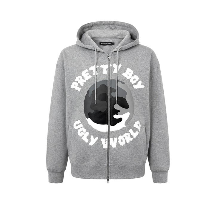 Pretty Boy Ugly World Men's Grey Pbuw Zip Hoodie in Size M, Sports Direct