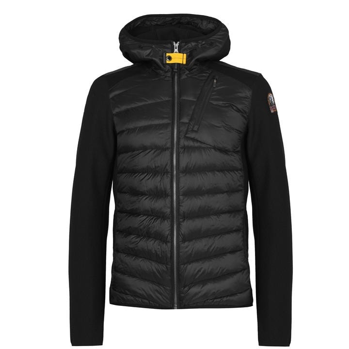 Parajumpers Men's Black Nolan Water-Repellent Windproof Duck Down Short Hybrid Jacket in Size XL, Sports Direct