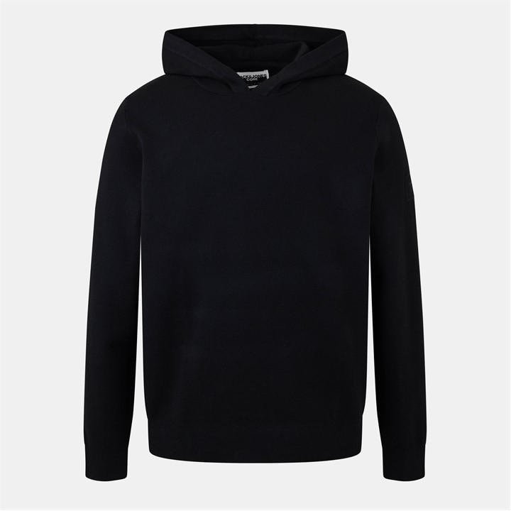Jack And Jones Men's Black  Knitted Hoodie in Size XL, Sports Direct