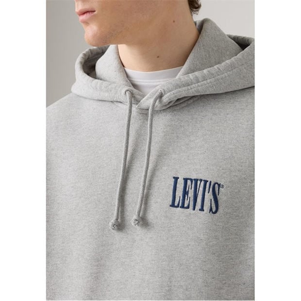 Grey - LEVIS - Men's Seriff Soft Fabric Relaxed Fit Pullover Hoodie