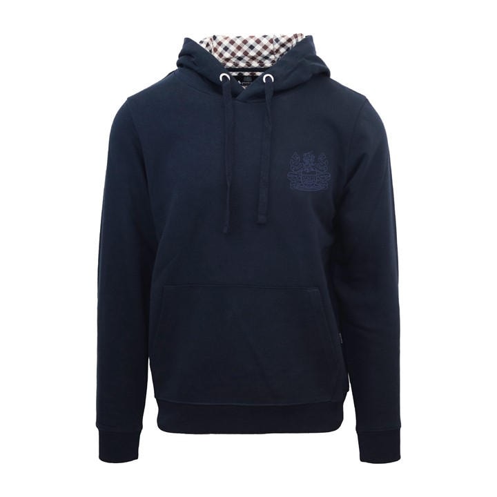 Aquascutum Men' Blue Hooded Sweat Pull Over Hoodie in Size S, Sports Direct