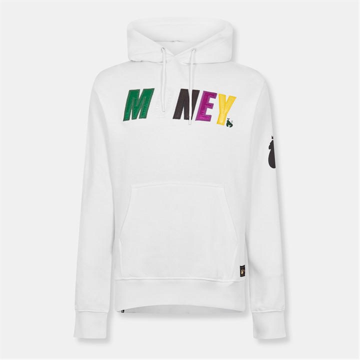 Money Men' White Satin Hoodie in Size S, Sports Direct