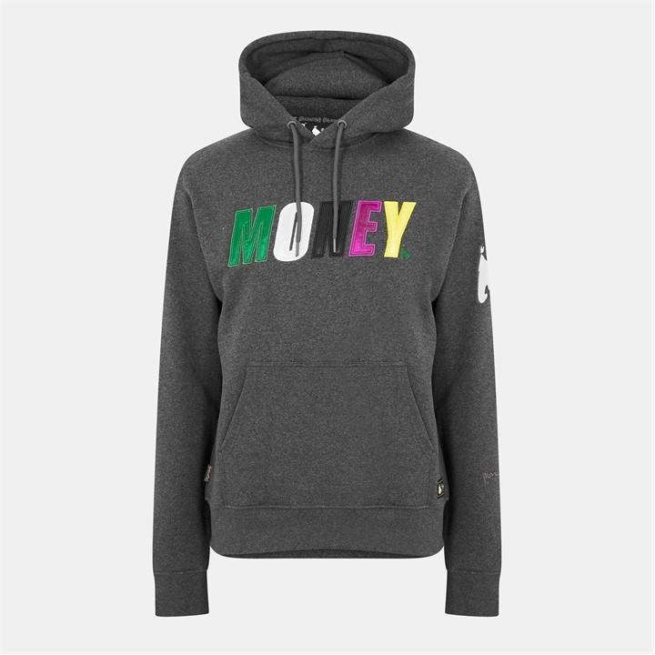 Money Men' Grey Satin Hoodie in Size S, Sports Direct
