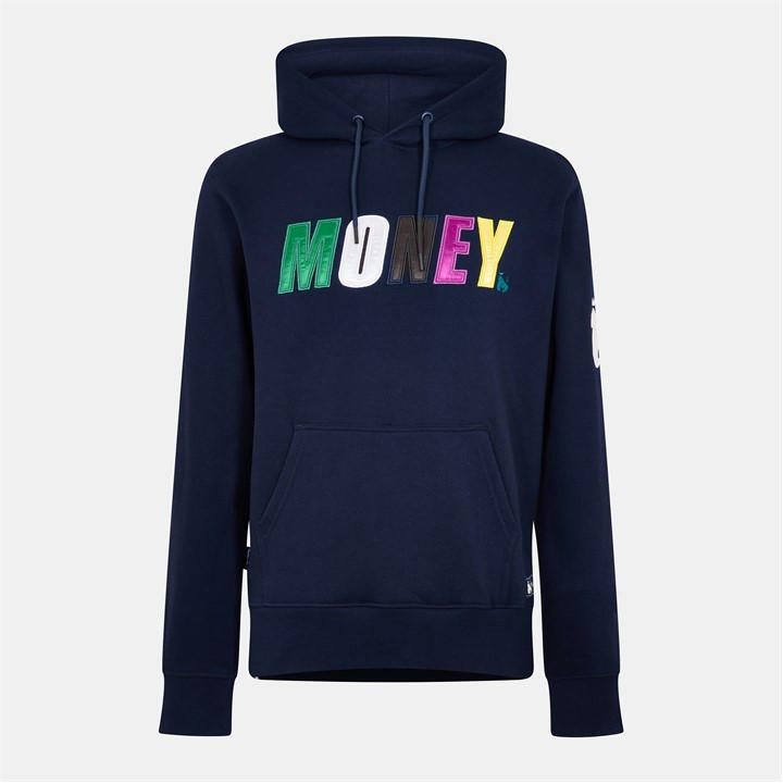 Money Men's Blue Satin Hoodie in Size M, Sports Direct