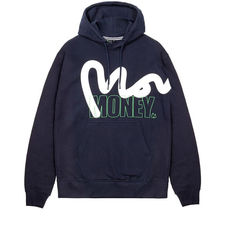 Money Men's Blue Stencil Block Hood in Size XS, Sports Direct