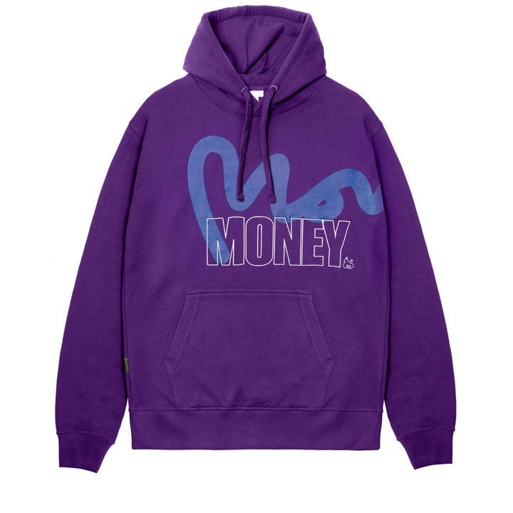 Money Men's Purple Stencil Block Hood in Size XS, Sports Direct