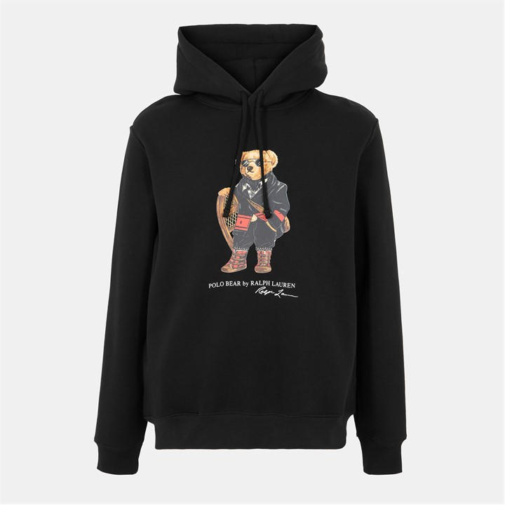 Polo Ralph Lauren Men' Black Ski Bear Embroidered Casual Fit Hoodie in Size S, Sports Direct