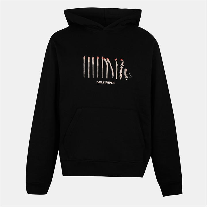Daily Paper Men's Black Pull Over Relaxed Fit Hoodie in Size L, Sports Direct