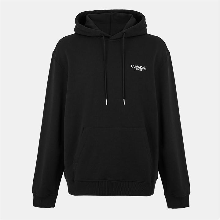 Calvin Klein Jeans Men's Black Back Print Hoodie in Size XS, Sports Direct