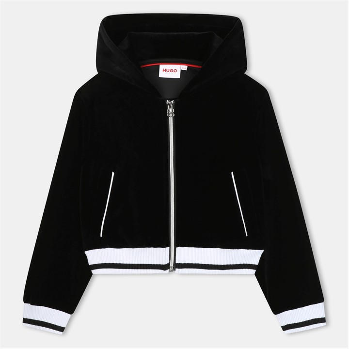Hugo Girls Black Kids' Full Zip Hoodie in Size 9 - 10 Years, Sports Direct