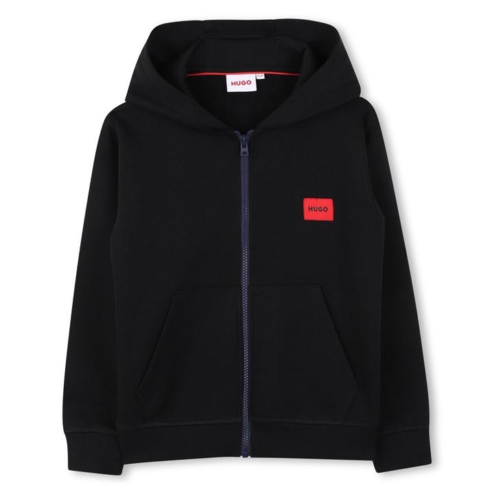 Hugo Boys Black Kids' Zip Hoodie in Size 9 - 10 Years, Sports Direct