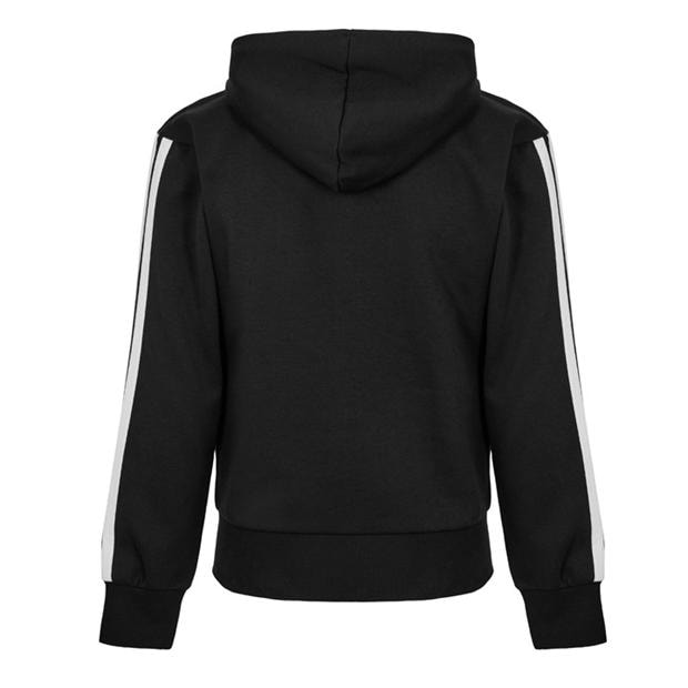 Black/White - adidas - Essentials Fleece 3-Stripes Full-Zip Hoodie Mens