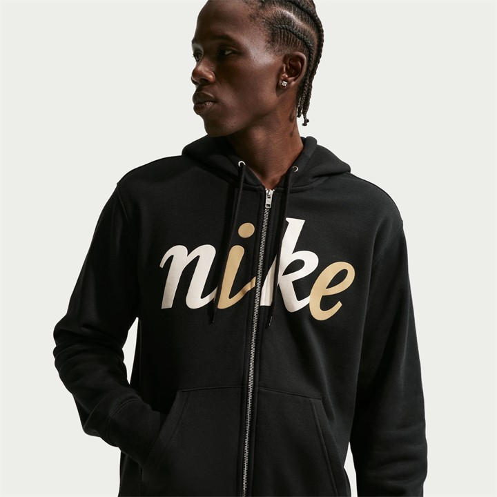Nike Men's Black Club Full Zip Hoodie in Size XL, Sports Direct