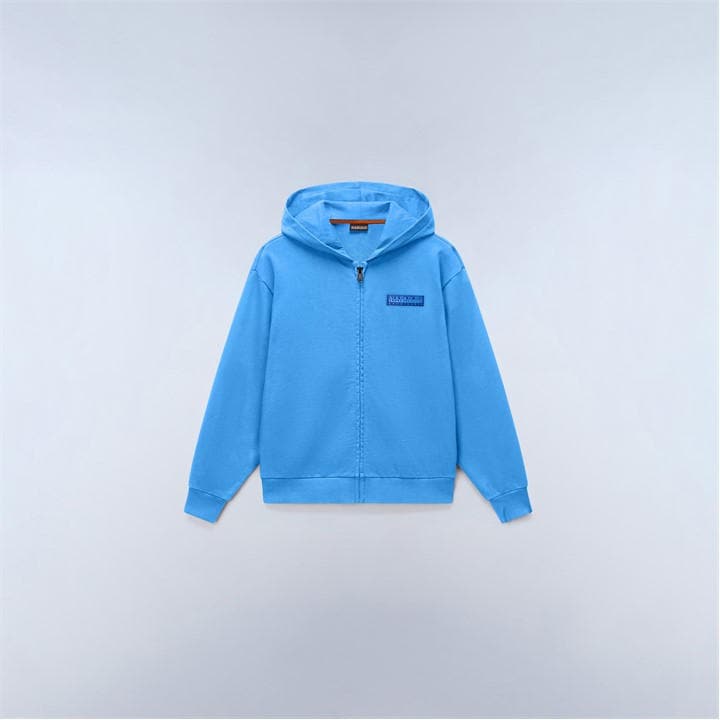 Napapijri Boys Blue Napa Logo Zip Hood  in Size 14 - 16 Years, Sports Direct