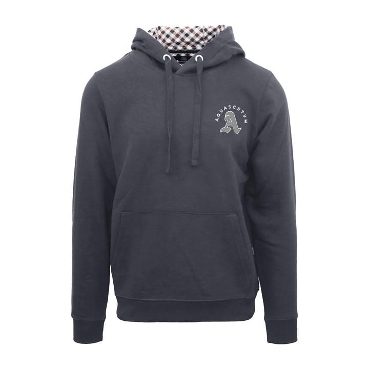Aquascutum Men's Grey Hooded Sweat Pull Over Hoodie in Size M, Sports Direct