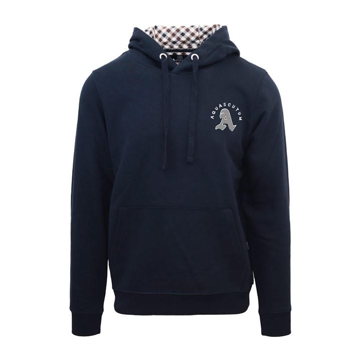 Aquascutum Men' Blue Hooded Sweat Pull Over Hoodie in Size S, Sports Direct