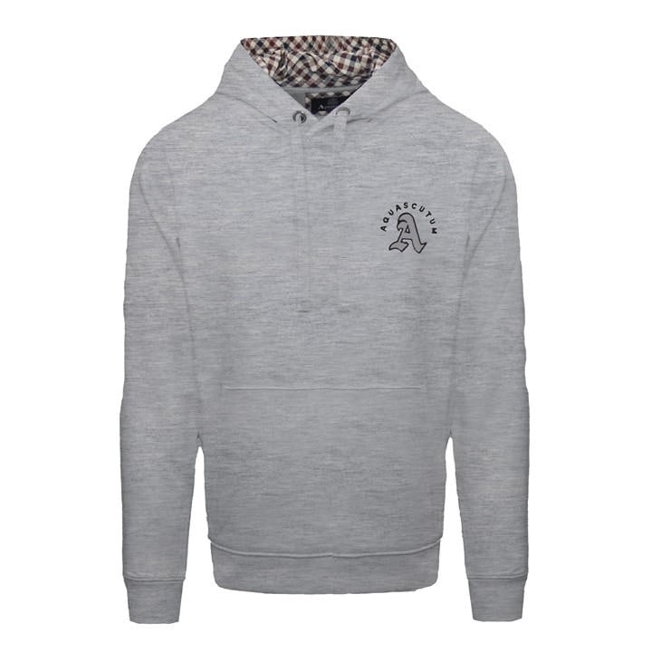 Aquascutum Men's Grey Hooded Sweat Pull Over Hoodie in Size L, Sports Direct