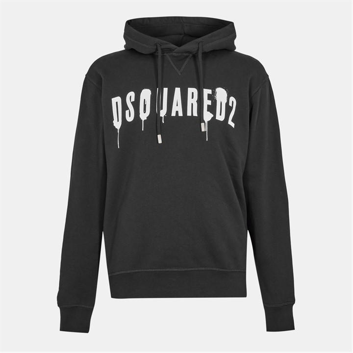 Dsquared2 Men' Black Spray Hoodie in Size S, Sports Direct