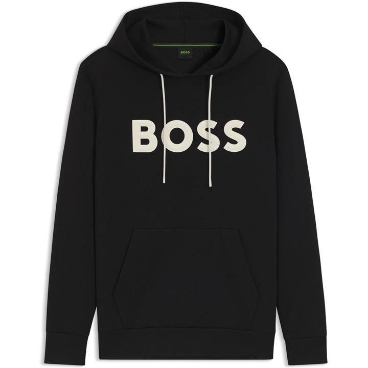 Boss Men's Black Green Long Sleeve Hoodie - Performance Fabric With Natural Stretch in Size XL, Sports Direct