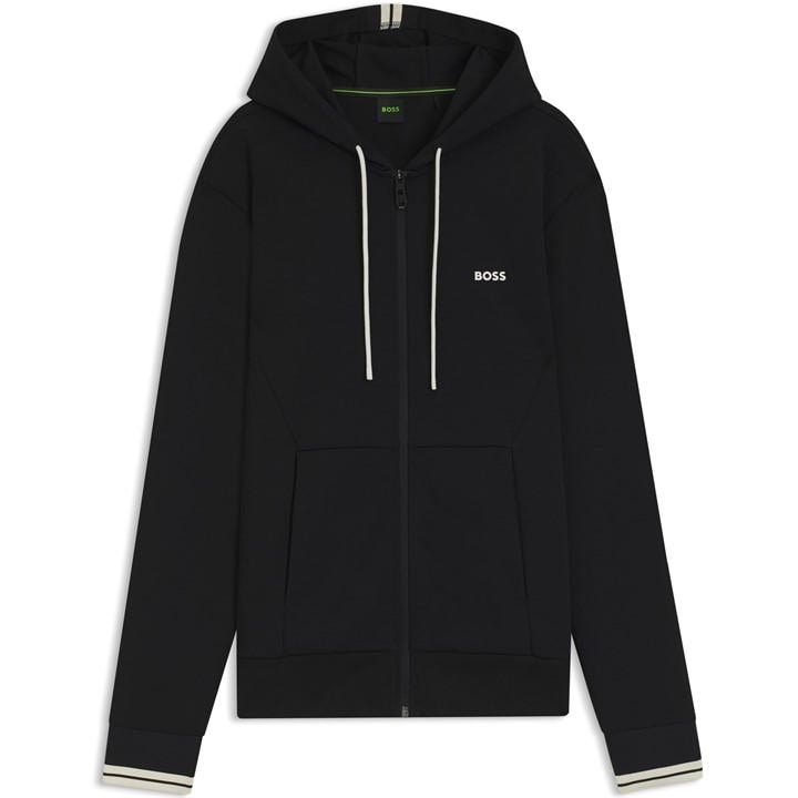 Boss Men's Black Zip Hoodie, Advanced Stretch in Size M, Sports Direct