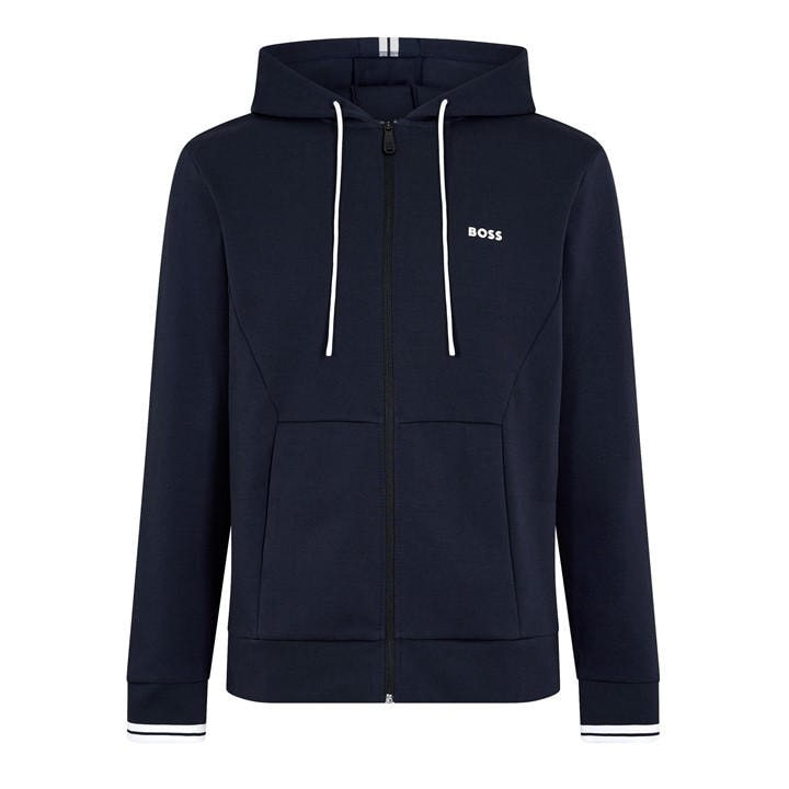 Boss Men' Blue Zip Hoodie, Advanced Stretch in Size S, Sports Direct